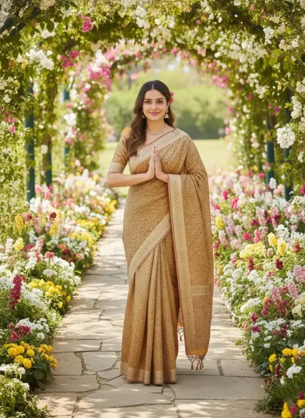 Mustard Kanjivaram Silk Saree