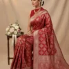 Handwoven Red Banarasi Silk Saree