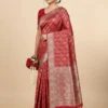 Handwoven Red Banarasi Silk Saree