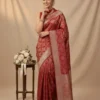 Handwoven Red Banarasi Silk Saree