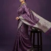 Purple Zari-Woven Banarasi Silk Saree