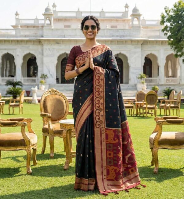 BS002302-1(2) Black Kanjivaram Silk Saree