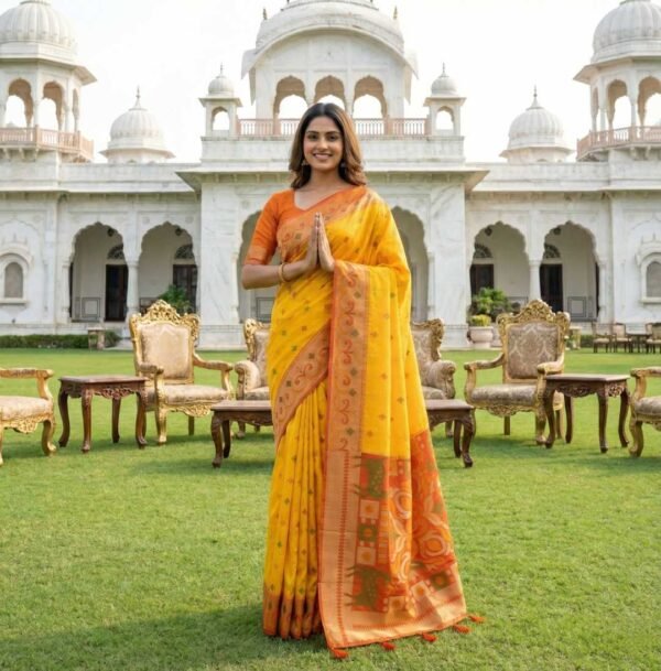 BS002302-4(2) Yellow Kanjivaram Silk Saree