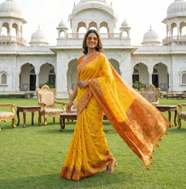 BS002302-4(3) Yellow Kanjivaram Silk Saree