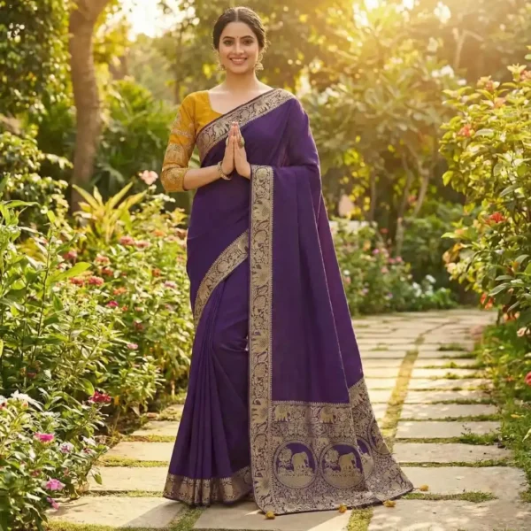 Royal Purple Dola Silk Saree
