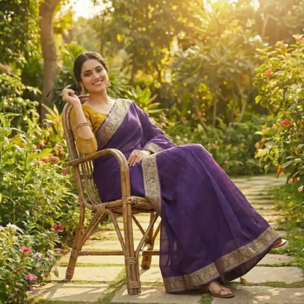 Royal Purple Dola Silk Saree