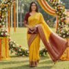 Yellow Dola Silk Saree