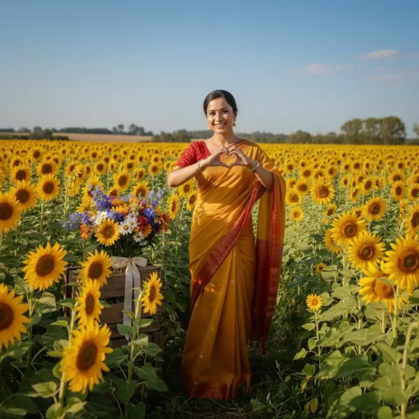 Mustard Yellow Dola Silk Saree