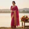 Magenta Dola Silk Saree