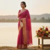 Magenta Dola Silk Saree