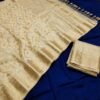 Cream Banarasi Pure Silk Saree