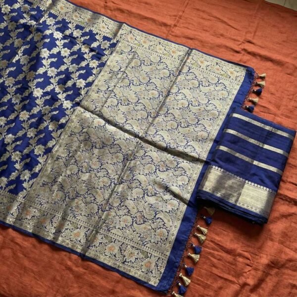 Royal Blue Banarasi Pure Silk Saree