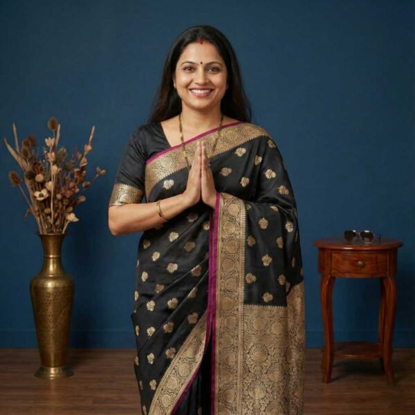 Black Banarasi Silk Saree