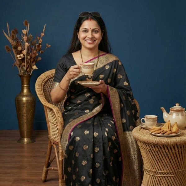 Black Banarasi Silk Saree