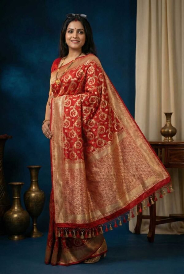 Rich Red Banarasi Pure Silk Saree