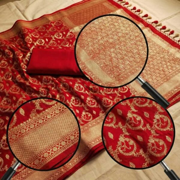 Rich Red Banarasi Pure Silk Saree
