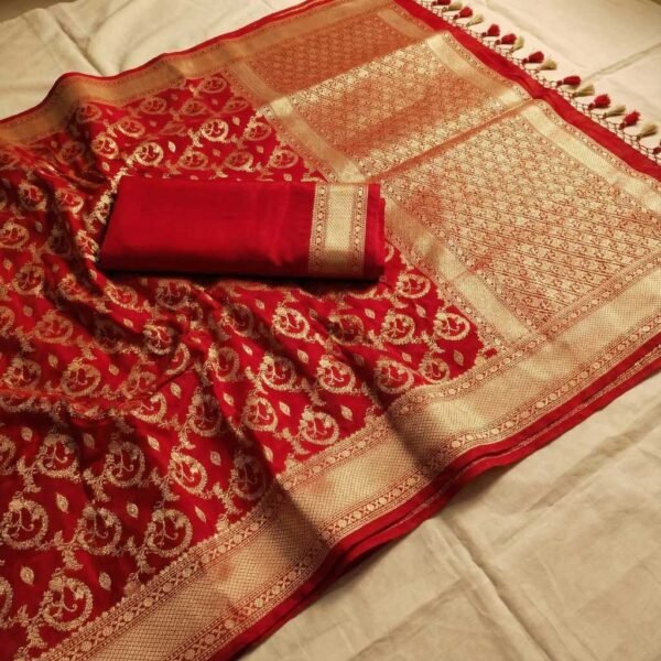 Rich Red Banarasi Pure Silk Saree
