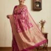 Pink Katan Pure Silk Saree