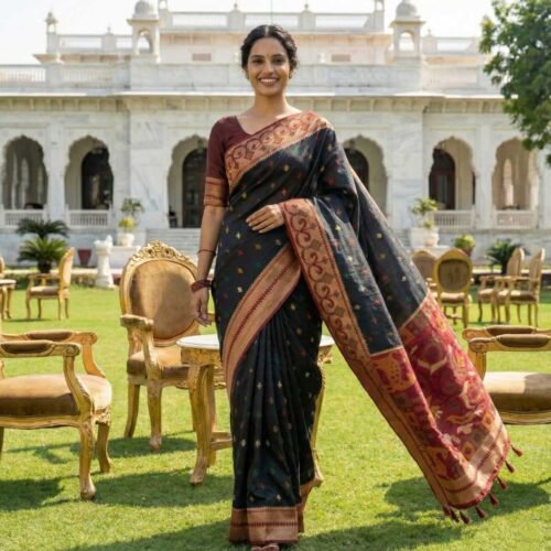 Black Kanjivaram Silk Saree