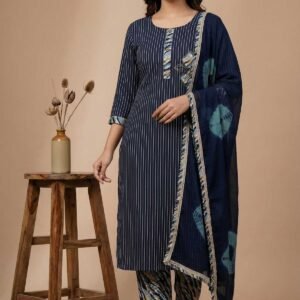 Blue Rayon Unstitched Suit