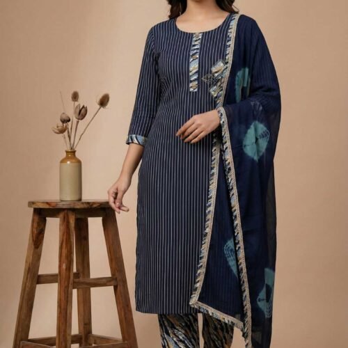 Blue Rayon Unstitched Suit