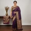 Dark Purple Cotton Silk Saree