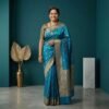 Firozi Cotton Silk Saree