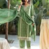 Green Cotton Stitched Suit