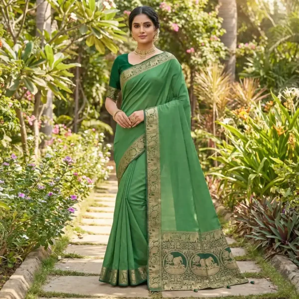 Green Dola Silk Saree Green Dola Silk Saree
