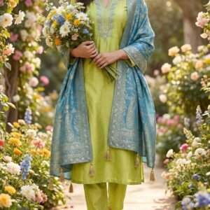 Lemon Green Unstitched Suit