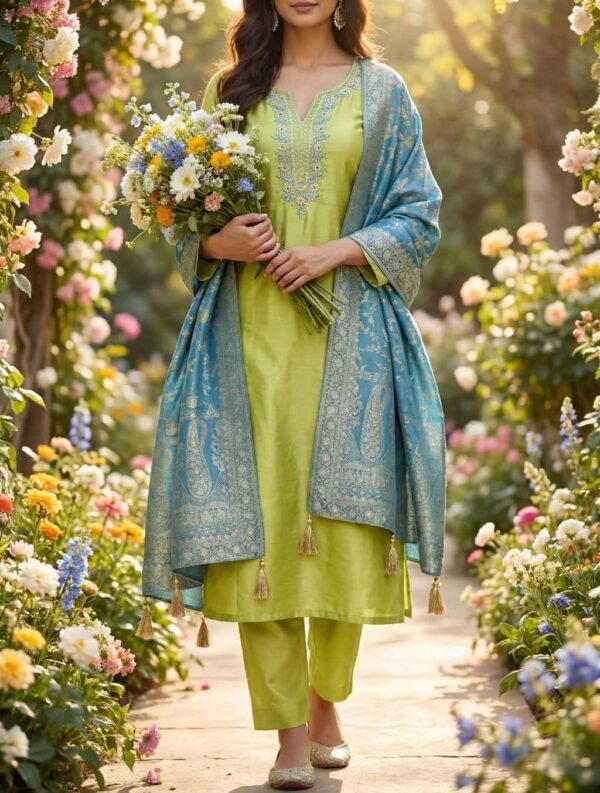 Lemon Green Unstitched Suit