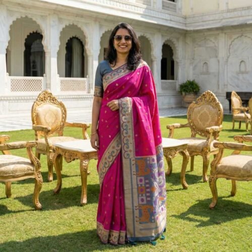 Magenta Kanjivaram Silk Saree