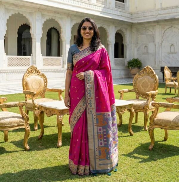 Magenta Kanjivaram Silk Saree