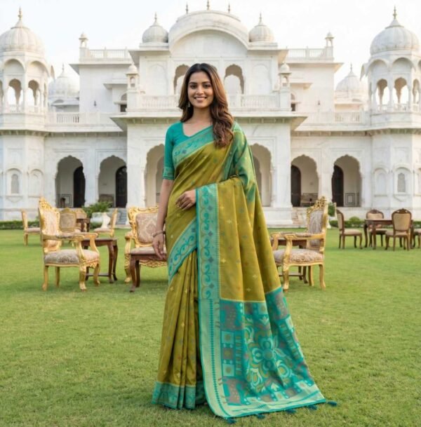 Muddy Yellow Kanjivaram Silk Saree Muddy Yellow Kanjivaram Silk Saree