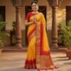 Mustard Dola Silk Saree