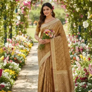 Mustard Kanjivaram Silk Saree