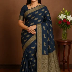 Navy Blue Silk Saree