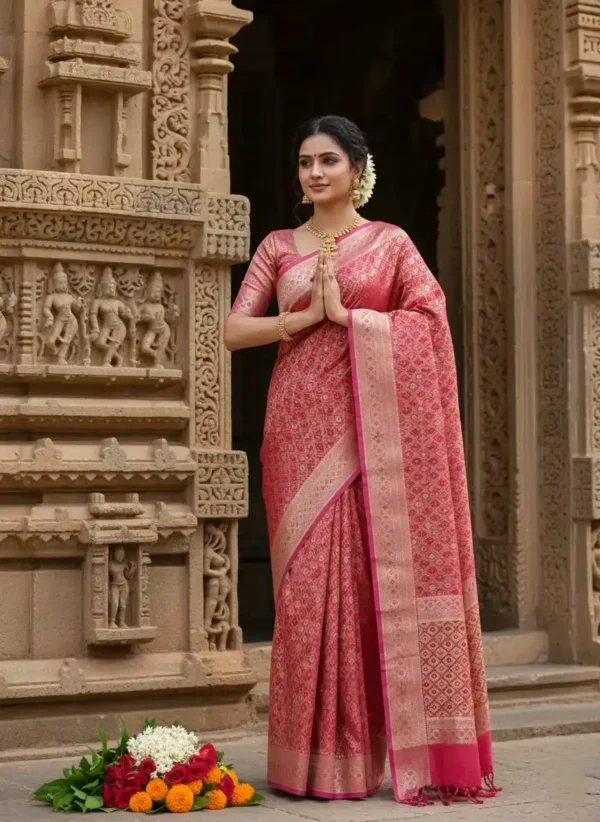 Pink Kanjivaram Silk Saree