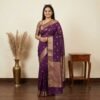 Purple Cotton Silk Saree