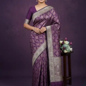 Purple Banarasi Silk Saree
