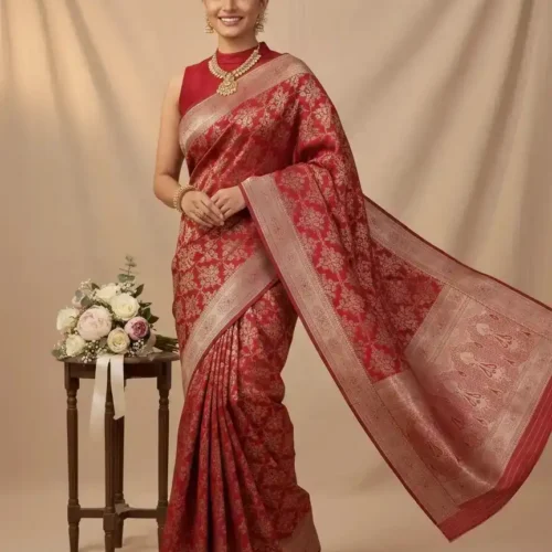 Red Banarasi Silk Saree
