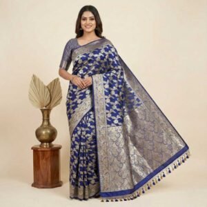 Royal Blue Banarasi Pure Silk Saree