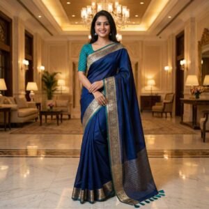 Royal Blue Dola Silk Saree