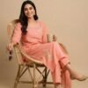 Peach Cotton Stitched Suit