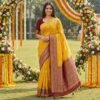 Yellow Dola Silk Saree