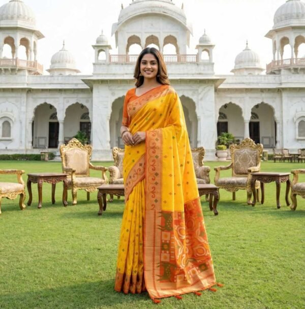 Yellow Kanjivaram Silk Saree Yellow Kanjivaram Silk Saree