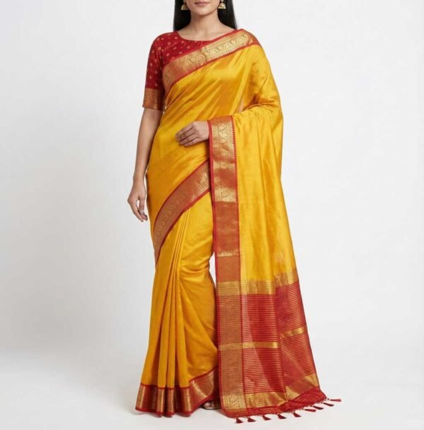 Yellow Silk Saree