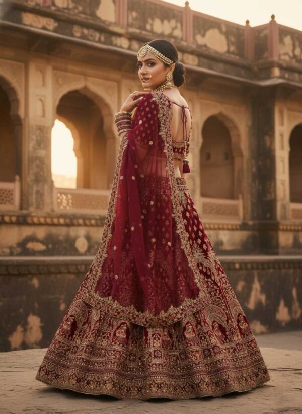Mesmerizing Wine Bridal Lehenga