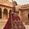 Mesmerizing Wine Bridal Lehenga