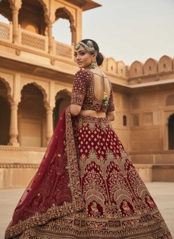Mesmerizing Wine Bridal Lehenga